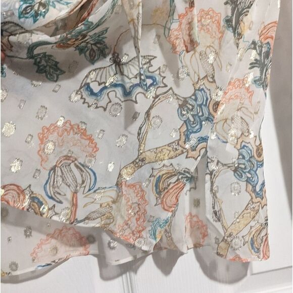 Chloe Floral Printed Blouse in Silk Lurex - Picture 10 of 16